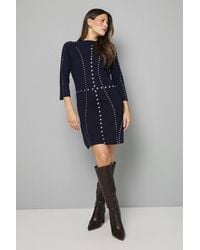 Wallis - Stud Knitted Dress - Lyst