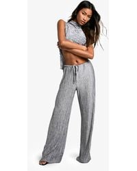 Boohoo - Crinkle Marl Drawstring Trouser - Lyst
