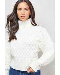 Oasis - Chunky Cable Knit Roll Neck Sweater - Lyst
