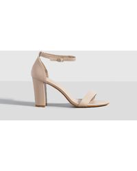 Boohoo - High Block 2 Part Barely There Heels - Lyst