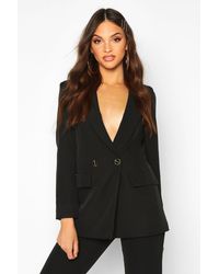 Boohoo Womens doppelreihiger Blazer - Schwarz