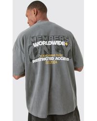 BoohooMAN - Tall Overdye Wash Worldwide Back Printed T-shirt - Lyst