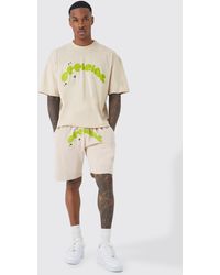 BoohooMAN - Oversized Official T-shirt & Short Set - Lyst