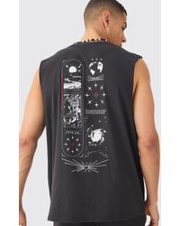 BoohooMAN - Oversized Space Graphic vest - Lyst