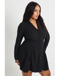 Boohoo - Plus Long Sleeve Button Down Blazer Dress - Lyst