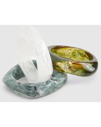Boohoo - Pack De 3 Pulseras De Resina Gruesas Efecto Mármol - Lyst