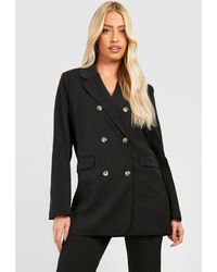Boohoo - Double Breasted Relaxed Fit Tailored Blazer - Lyst