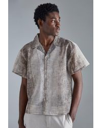 Boohoo - Short Sleeve Boxy Tie Dye Sheer Shirt - Lyst
