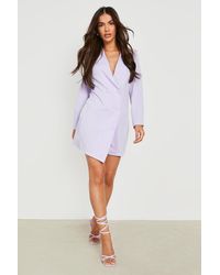 Boohoo - Collarless Double Breasted Blazer Dress - Lyst