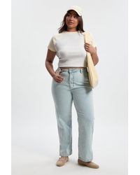 Boohoo - Plus Basics Split Hem Straight Leg Jeans - Lyst