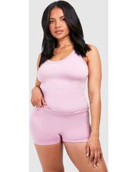 Boohoo - Plus Supersoft Premium Seamless Strappy Back Top - Lyst