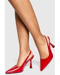 Boohoo - Patent High Heeled Slingback Court Shoes - Lyst
