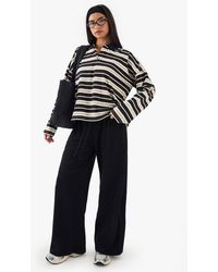 DSGN Studio - Embroidered Rib Wide Leg Trouser - Lyst