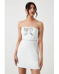 Coast - Embellished Statement Bow Crepe Mini Dress - Lyst