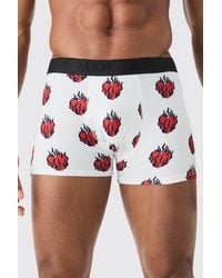 BoohooMAN - Printed Heart Flames Boxers - Lyst