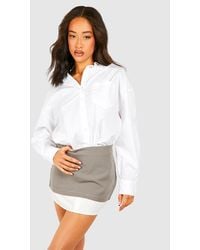 Boohoo - Flannel Double Layer Mini Skirt - Lyst
