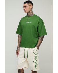 BoohooMAN - Tall Oversized Boxy Official Print T-Shirt & Relaxed Short Set - Lyst