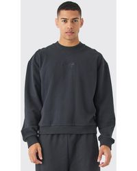 Boohoo - Edition Oversized Extended Neck Heavyweight Sweatshirt - Lyst