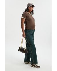 Boohoo - Maternity Over The Bump Split Hem Straight Leg Jeans - Lyst