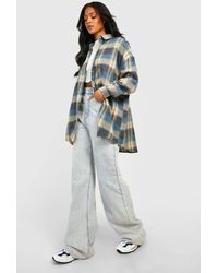 Boohoo - Tall Oversized Flannel Shirt - Lyst