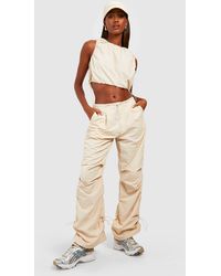 Boohoo - Ruched Drawcord Parachute Cargo Pants - Lyst
