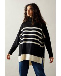 Wallis - Colour Block Striped Poncho - Lyst