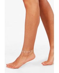 Boohoo Star Charm Anklet - Metallic