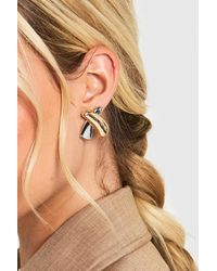 Boohoo - Mixed Metal Statement Stud Earrings - Lyst