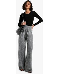 Boohoo - Tall Jersey Marl Wide Leg Trousers - Lyst