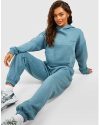Boohoo - Dsgn Studio Embroidered Cropped Hooded Tracksuits - Lyst