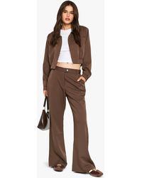 Boohoo - Pinstripe Slim Flare Tailored Trouser - Lyst