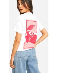Boohoo - Chrome Cherries Back Print Oversized T-shirt - Lyst