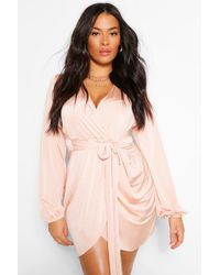 disco slinky twist front wrap dress