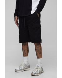 BoohooMAN - Tall Seam Detail Extended Drawcord Relaxed Cargo Shorts - Lyst