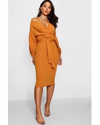 Womens Clothing Dresses Cocktail and party dresses Orange Boohoo Organic Cotton Longline Beach Shirt in Tropical Orange 