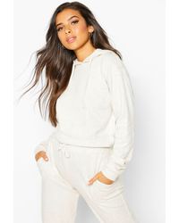 Boohoo Brushed Crop Hoodie - Multicolour