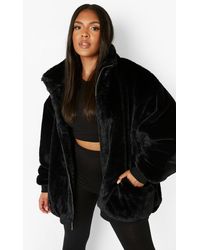 Black Fur jackets for Women | Lyst