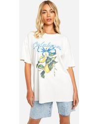 Boohoo - Calabasas Lemons Graphic Oversized T-Shirt - Lyst