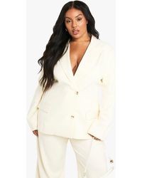 Boohoo - Plus Button Down Pocket Blazer - Lyst