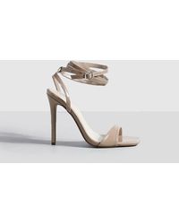 Boohoo - Wide Fit Strappy Ankle Barely There Stiletto Heel - Lyst