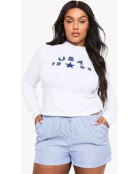 Boohoo - Plus Applique Usa Fitted T-Shirt - Lyst