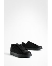 Boohoo - Faux Suede Basic Flat Trainers - Lyst