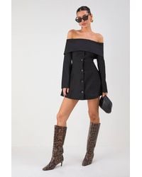 MissPap - Tailored Bardot Blazer Mini Dress - Lyst
