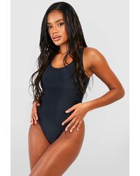 Boohoo - Ruched Scoop Tummy Control Bathing Suit - Lyst