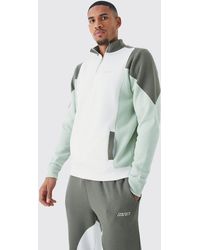 Boohoo - Tall Colour Block Funnel Neck Tracksuit - Lyst