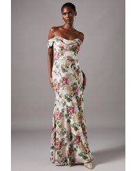 Coast - Floral Bardot Maxi Dress - Lyst