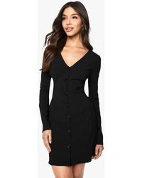 Boohoo - Tailored Collarless Cinched Waist Blazer Dress - Lyst