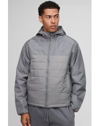Boohoo - Regular Fit Lightweight Quilted Hooded Jacket - Lyst