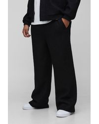 BoohooMAN - Plus Wool Look Relaxed Fit Pintuck Trousers - Lyst