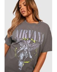 Boohoo - Plus Nirvana Neon Pop Band T-shirt - Lyst